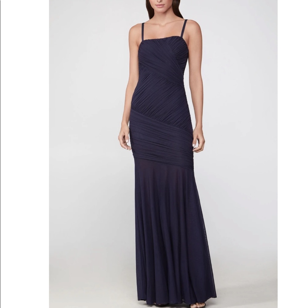 HERVE LEGER Draped Tulle Gown